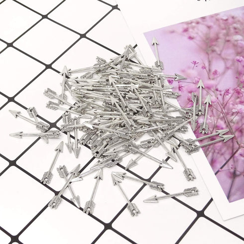 Honbay 100PCS 1.2inch Antique Silver Alloy Arrow Charms Pendant for Jewelry Making or DIY Crafts...
