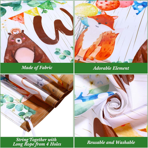 Woodland Baby Shower Decoration Gender Neutral Forest Decor Woodland Animal Baby Shower Party Supplies, Welcome Baby Banner Forest Creature Backdr...