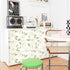 16.1"x78.7" White and Green Peel and Stick Wallpaper Boho Floral Contact Paper Removable Wallpaper Self-Adhesive Wallpaper Decorative Wall Cabinet...