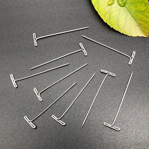 150 Pcs T Pins, Sewing Pins for Blocking Knitting, Modelling, Wig Making and Crafts, Straight Pins T-Pins Stainless Steel Nickel Plated with Stora...