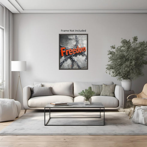 Posterizer-freedom-broken chains-inspiring typography art -3-Abstract & Modern Art Gift for Men Women Teens Decor for Home & Office- unframed wall...
