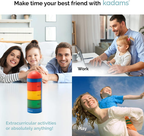 KADAMS Visual Timer for Kids with Audio Pre-Alarm - Traffic Light Alarm for Kids Toddler Teachers Classroom Home Time Management Tool 24hr Countdo...