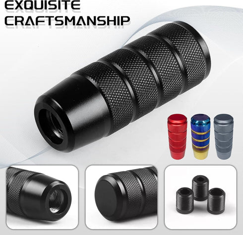 Shifter Knobs Weighted Shift Knob, 3.78" Aluminum Automotive Car Gear Shift Manual Knobs Lever Adapters M8 M10 M12 x 1.25, Universal Anti-Slip Eas...