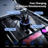 USB C Car Charger Adapter, 78W 4 Port Metal Car USB Charger with Voltmeter Dual USB C Car Phone Charger Fast Charging Type C Cigarette Lighter Ada...