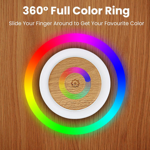 Night Light, Rechargeable Bedside Touch Lamp, Dimmable Night Light with Warm Light & Color Changing RGB,Touch Color-Changing Ring, Portable Night ...