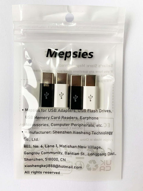 Adapter Micro USB to USB C (4 Pack), Micro-USB Female to USB-C Male OTG Adapter Compatible with Samsung Galaxy, LG, Huawei, Type-C Phones, Tablets...