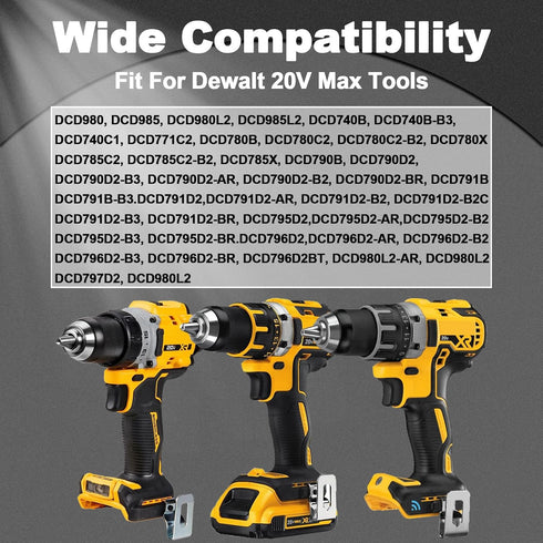 Stainless Steel Belt Clips for Dewalt - 10PCS Drill Tool Clips Hook Kit with Screws for Dewalt N268241, Compatible with 20V Power Tools Including ...