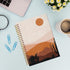 Abstract Boho Desert Sun Cactus Landscape Spiral Notebook Journal 5.5×8.3 Inch,Boho Mid-Century Modern Art Lined Hardcover Spiral Notebook for Wor...