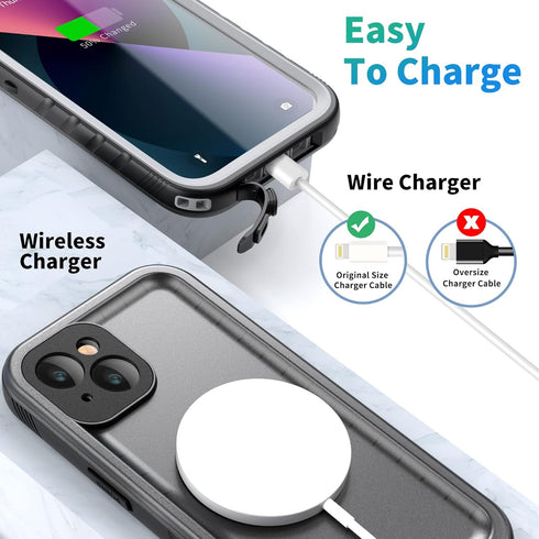 SPORTLINK for iPhone 13 Waterproof Case, Built-in Shockproof Dustproof Screen Protector, IP68 Underwater Full Body Sealed Dropproof Protective Cov...