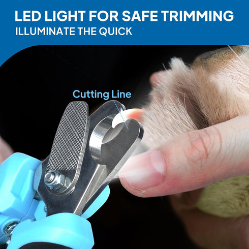 Fida Dog Nail Clippers with LED Light, Dog &Cat Nail Trimmer with Safety Guard & Nail File, Razor Sharp Blades, Pet Nail Trimmer/Clipper with Comf...