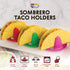 Talisman Designs Sombrero Taco Holders - Set of 4, Hold & Fill Small or Large Tacos | Crunch & Soft...