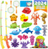 CozyBomB™ Magnetic Fishing Toys Game Set for Kids | Water Table Bathtub Kiddie Pool Party with Pole Rod Net, Plastic Floating Fish-Toddler Color O...