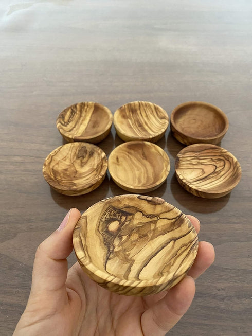 Tubibu Olive Wood Mini Bowls Set of 6 Handmade Bowls, Handcrafted Wooden Mini Bowls...
