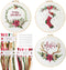HaiMay 3 Sets Embroidery Starter Kit with Pattern and Instructions, Cross Stitch Kit Include 3 Embroidery Clothes with Christmas Pattern, 3 Bamboo...
