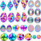 26 Pieces Geometric Shape Earring Blanks Charms Stainless Steel Rainbow Color Blank Pendants Stamping Dangles for DIY Necklace Crafts Jewelry Maki...