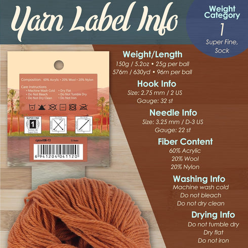 JubileeYarn Oasis Bliss Yarn - Baby Weight Acrylic Blend - 25g/Ball - Moksha - 6 Balls......