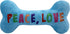 Huxley & Kent for Dogs | Peace, Love, Belly Rubs Bone | Holiday Christmas Power Plush Dog Toy with Squeaker | Funny Dog Gift | Fun, Durable, and S...