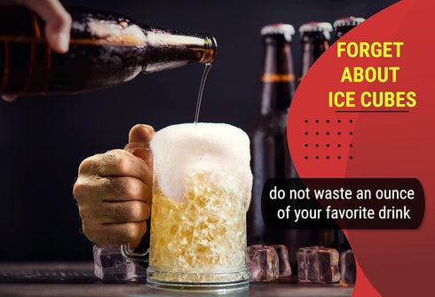Double Walled Beer Mug For Freezer, Clear Plastic Beer Mug Frozen Cup 16 oz with Handle...