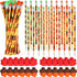 30 Set Fall Themed Pencils Thanksgiving Party Pencils Thanksgiving Wood Pencils and Bulk Mini Maple Leaf Acorn Erasers Mini Erasers for Thanksgivi...