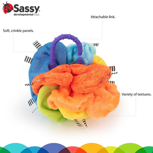 Sassy Crinkle Ball, Sensory Toy, 3+ Months...