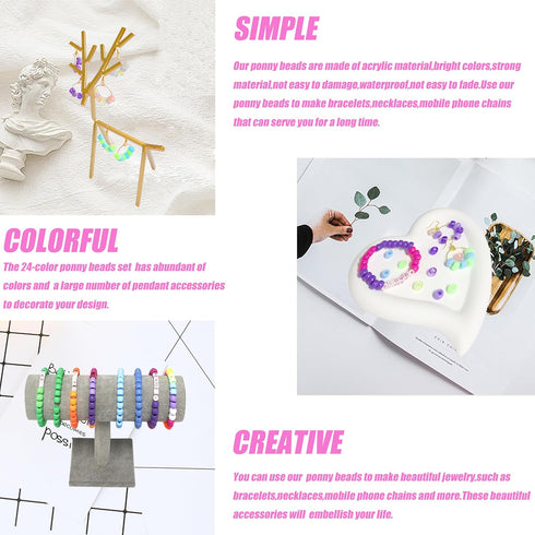 YMSDZHL 1000PCS Bracelet Making Kit, Friendship Jewelry Necklace Bracelet kit 24 Colors 9mm Pony Beads for Bracelet Making Beads, Letter Bead for ...