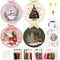 4 Sets Christmas Embroidery Starter Kit with Pattern for Beginners, Embroidery Kits with Christmas Pattern, Cross Stitch Set with 4 Plastic Embroi...