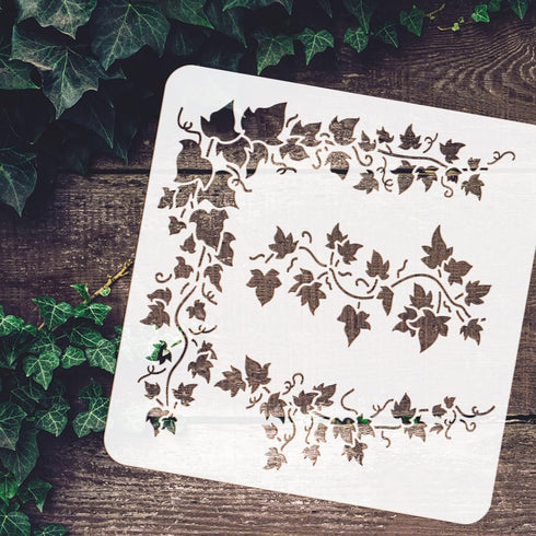 FINGERINSPIRE Ivy Painting Stencil 11.8x11.8 inch Hollow Out Vine Leaves Craft Stencil Reusable Wall Border Leaf Stencil Plastic PET Plant Stencil...