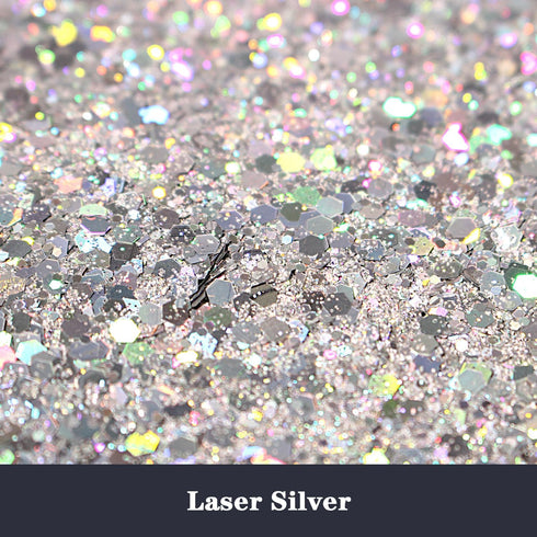 Holographic Chunky Glitter, 190g/6.7oz Chunky and Fine Mixed Craft Glitter, Bulk Laser Sequin Glitter for Face Body Nail Art,Epoxy Resin Tumbler J...