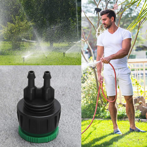 6 PCS Drip Irrigation Hose Connectors Professional Micro Irrigation Adapter Agriculture Irrigation Fitting 1/4 Inch Drip Irrigation Tubing x 3/4 o...