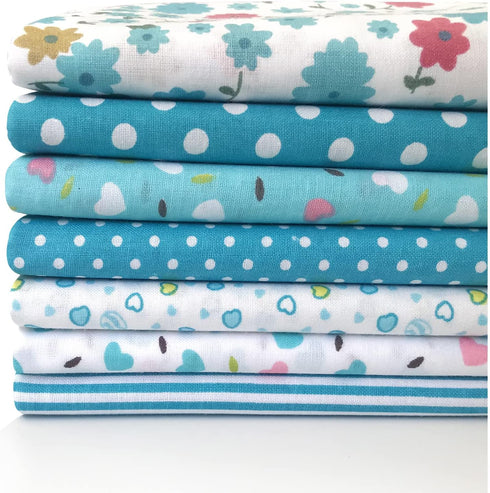 Quilting Fabric Misscrafts 7pcs 50 x 50cm Cotton Fabric DIY Making Supplies Craft Patchwork Fabric Bundle Fat Quarter Pre-Cut Quilt Squares for DI...