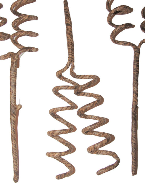 Brown Spiral Twig Stem Wire Pick, 3 Pack, Bouquets, Boutonniere, vase, Floral Arrangements,...