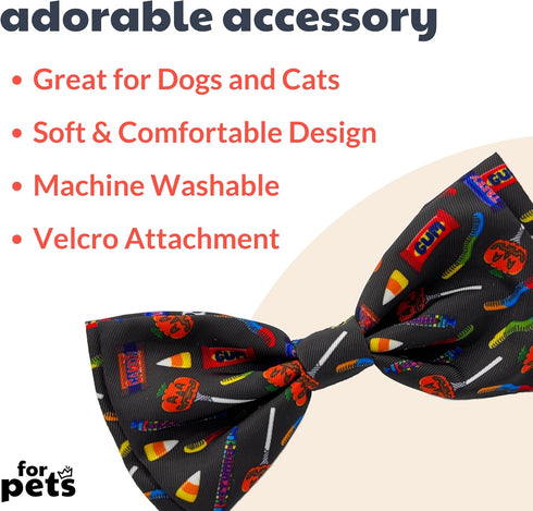 Huxley & Kent Bow Tie for Pets | Creepy Candy (Large) | Halloween Hook & Loop Bow Tie Collar Attachment | Fun Bow Ties for Dogs & Cats | Cute, Com...
