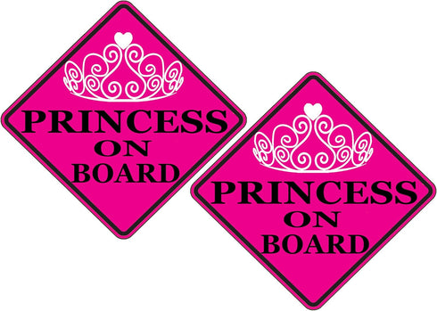 Rogue River Tactical Pink Princess On Board Sticker Car Window Decal Bumper for Girl Daughter Vehicle Safety Sticker Sign for Car Truck SUV (2)...