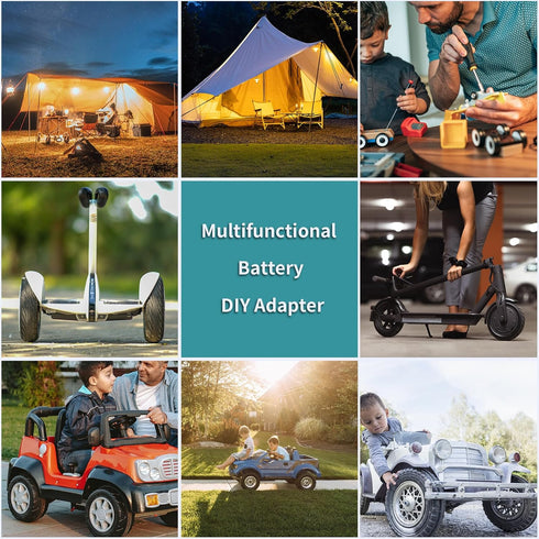 Power Wheels Adapter for Makita 18V Lithium Battery BL1830 BL1840 BL1850, Battery Converter with 14 Gauge Wire fit for DIY RC Toys,Rc Truck,Roboti...