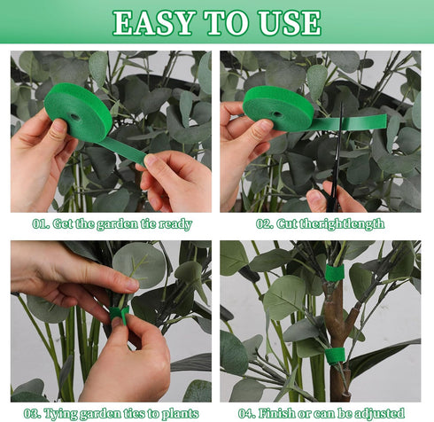 2 Rolls Plant Ties, 0.57inch x 32.8 ft Plant Ties, Reusable Adjustable Nylon Plant Tape Strap, Garden Wire Ties for Outdoor Indoor Climbing Plants...