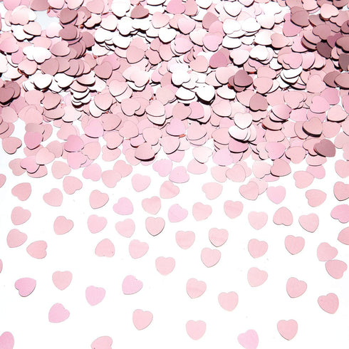 Rose Gold Heart-Shaped Small Metallic Foil Confetti for Table Wedding Birthday Party Decoration,Diameter 10mm(Rose Gold)...