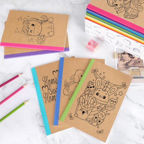 EOOUT 20 Pack A5 Kraft Notebooks, Lined Journal Bulk with Rainbow Spine, 10 Colors, 60 Pages Soft Cover Composition Notebooks for Women Girls Kids...
