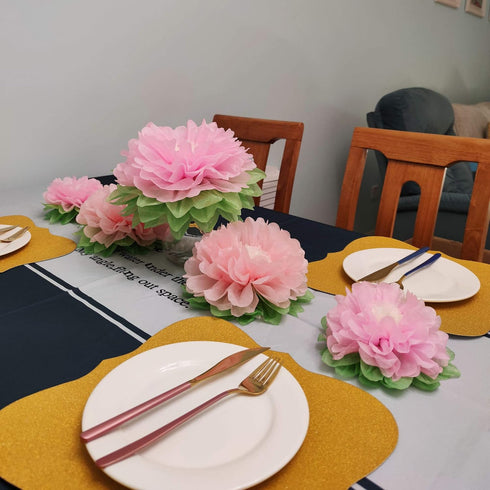 Pinks Flowers Decoration (11''-7'' Assorted) 6 pcs Artificial Tissue Paper Peony Nursery Wall Bridal Shower Centerpiece Baby Girl Birthday Tea Par...