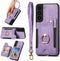 S22 Case,Card Holder Wallet for Samsung Galaxy S22 Case,Ring Holder Stand,RFID-Blocking,Wrist Strap,Camera Protector,Leather Protective Magnetic F...