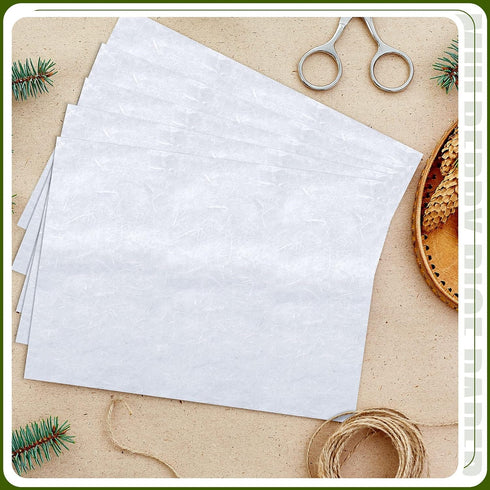 A4 Mulberry Paper Sheets Natural Fiber Rice Paper Handmade Decoupage Paper Sheets Art Tissue Washi Paper DIY Art Craft Origami for Kids Adults Gif...