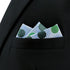 S&W SHLAX&WING Pocket Squares for Men Polka Dots Emerald Green Silver Blue Color Edge...