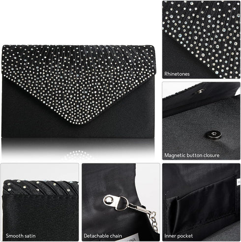BBjinronjy Clutch Purse for Women Evening Bags for Women Formal Wedding Party Cocktail Prom Crossbody Purse Evening Handbags...
