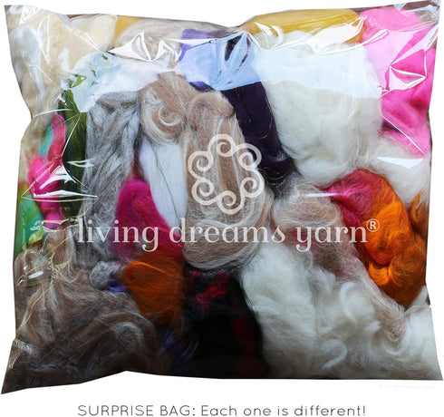 Assorted Merino Roving Ends & Mixed Fiber Waste - Bulk Top Fiber for Felting, Spinning & Blending...