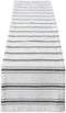 DII Zig Dobby Tabletop Collection, White Cotton Background with Embellished Stripe, Table Runner, 14x108, Black...