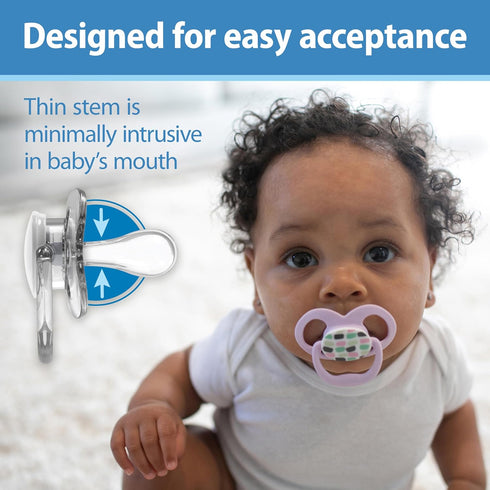 Dr. Brown's Advantage Glow-in-the-Dark Baby Pacifier, Fully Symmetrical Soother with Soft Silicone Bulb, Scooter Squirrel-Purple Nature, 6-18m, BP...