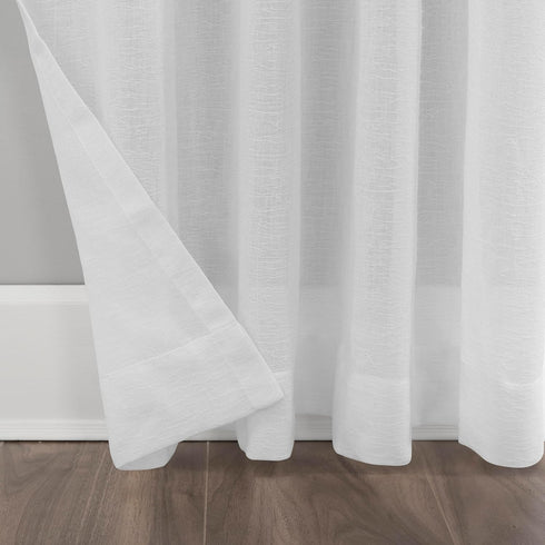 Clean Window Crushed Texture Allergy/Pet Friendly Anti-Dust Sheer Curtain Panel, 52" W x 63" L, White...