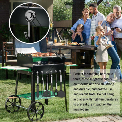 FINDMAG 30 LBS Magnetic Hooks Heavy Duty Magnetic Swivel Hooks Cruise Black Strong Neodymium Magnet Hook for Hanging, Magnets with Hook for Refrig...