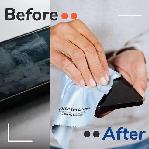 Elite Tech Gear 4-Pack Microfiber Cloth Set - 12"x12" Oversized Washable & Durable Wipes for Glasses, Lenses, Electronics & Screens - Glasses Clea...