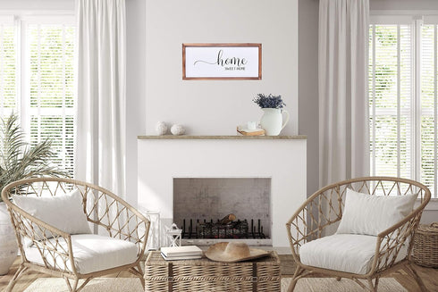 Farmhouse Decor,Modern Rustic Wall Art Home Decor,Home Sweet Home,Cute Solid Wood Framed Printed Sign for Entry, Living Room, Foyer, Hallway, Dini...