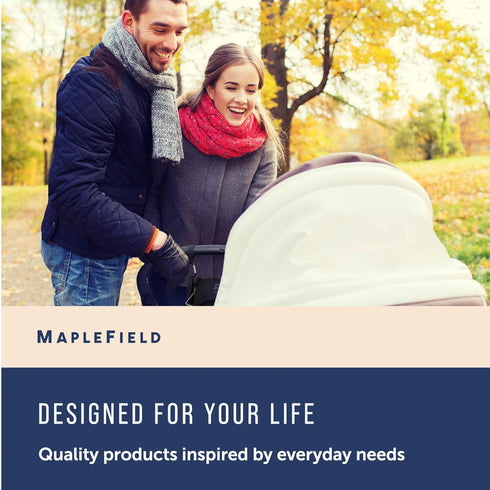Maplefield Baby Stroller Hooks with Large Carabiner Clip - 4 Pack - Great for Organizing Diaper Bags, Purses, and Shopping Bags - Easy-to-Attach D...